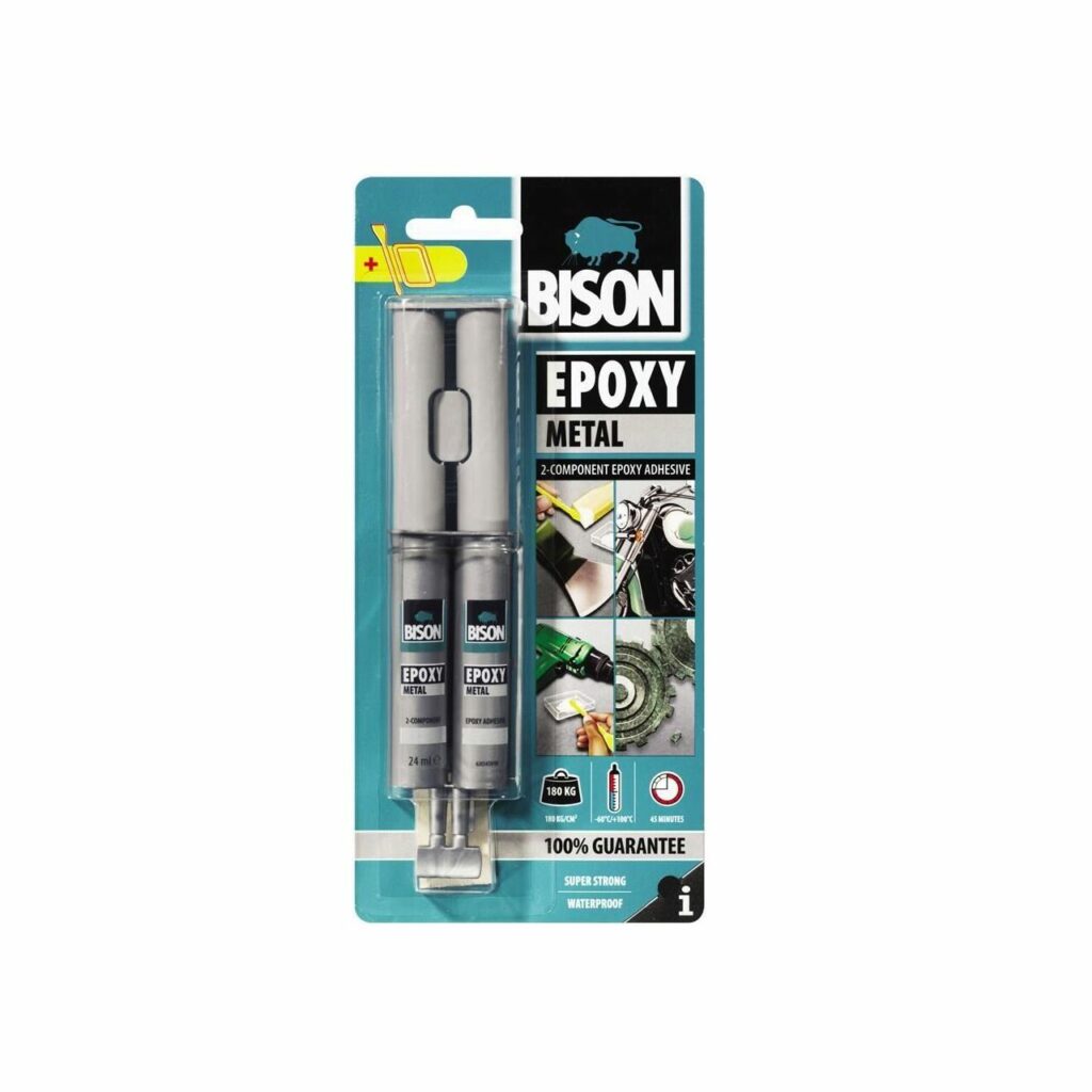 Ancore chimice, BISON - Epoxy Metal Adeziv bicomponent cu aspect metalic, 2x12ml, Fixkit.ro