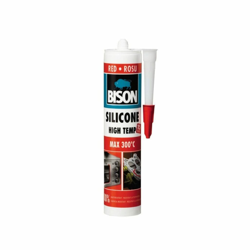 Ancore chimice, Silicon rezistent la temperaturi ridicate BISON High Temp, roșu, 280ml, Fixkit.ro