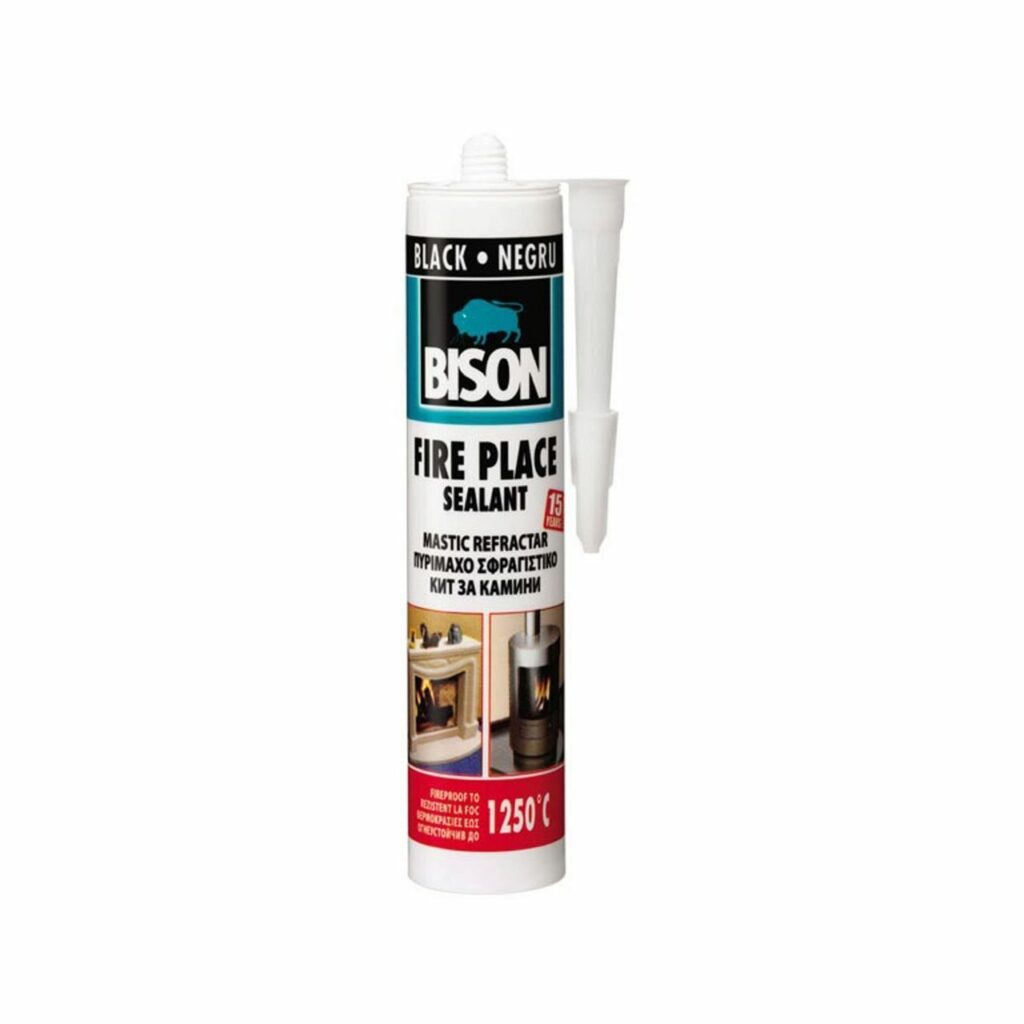 Ancore chimice, Mastic refractar rezistent la temperaturi ridicate, BISON Fire Place Sealant 1250°C, 530g, Fixkit.ro